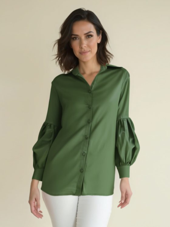 camisa verde mujer cielo