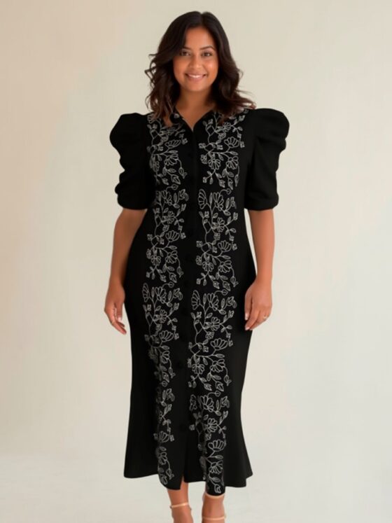 Camisero Meghan Bordado  Negro - Imagen 2